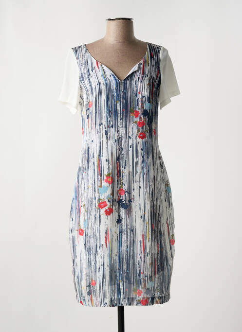 Robe mi-longue blanc QUATTRO pour femme