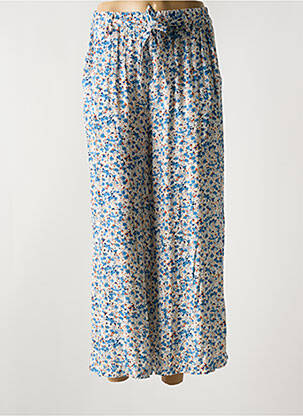 Pantalon droit taille élastique bleu QUATTRO femme