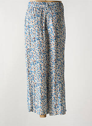 Pantalon droit taille élastique bleu QUATTRO femme