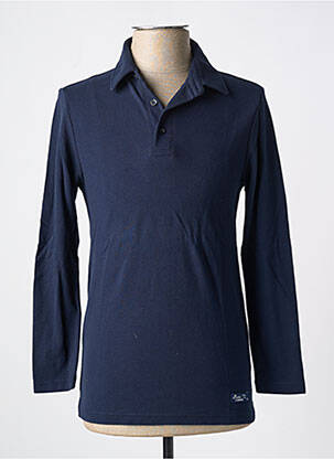 Polo manches longues manches longues bleu BRISE LAMES homme