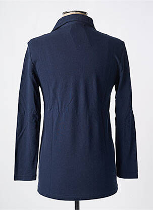 Polo manches longues manches longues bleu BRISE LAMES homme