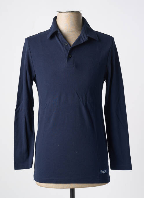 Polo bleu BRISE LAMES pour homme