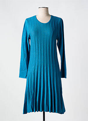 Robe mi-longue manches longues manches longues bleu MD'M femme