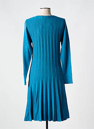 Robe mi-longue manches longues manches longues bleu MD'M femme