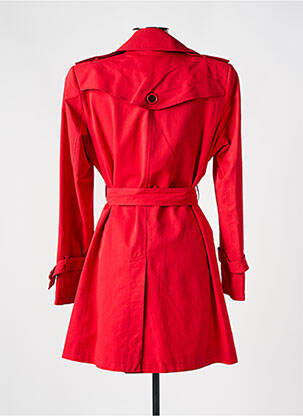 Trench tissage popeline sans capuche rouge MAELO femme