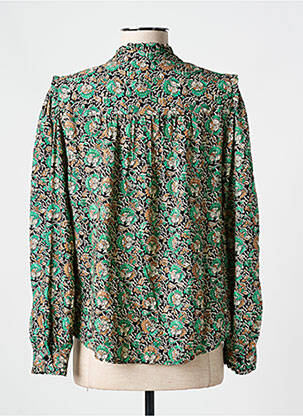 Blouse imprimé fleurs manches longues vert C'EST BEAU LA VIE femme