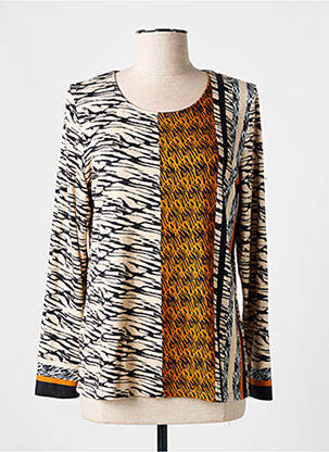 Pull coupe cintrée manches longues marron GEVANA femme