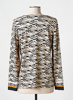 Pull coupe cintrée manches longues marron GEVANA femme