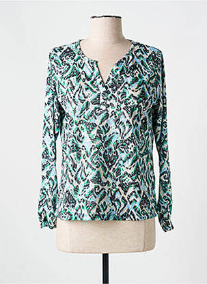 Blouse tissage popeline manches longues bleu ÉTYMOLOGIE femme
