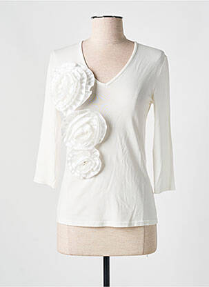 T-shirt manches longues manches longues blanc COTTONADE femme