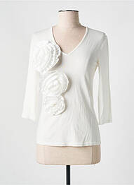 T-shirt manches longues manches longues blanc COTTONADE femme