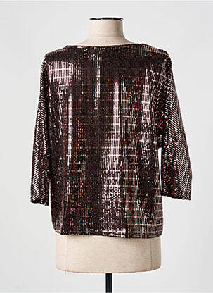 Top col rond manches 3/4 noir HALOGENE femme
