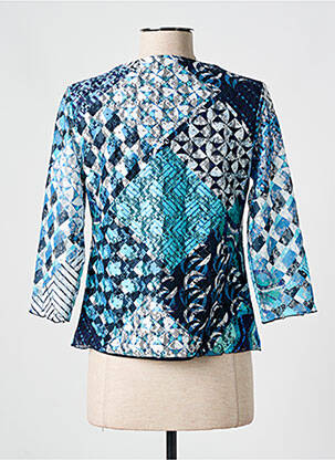 Top stretch manches 3/4 bleu CHRISTINE LAURE femme