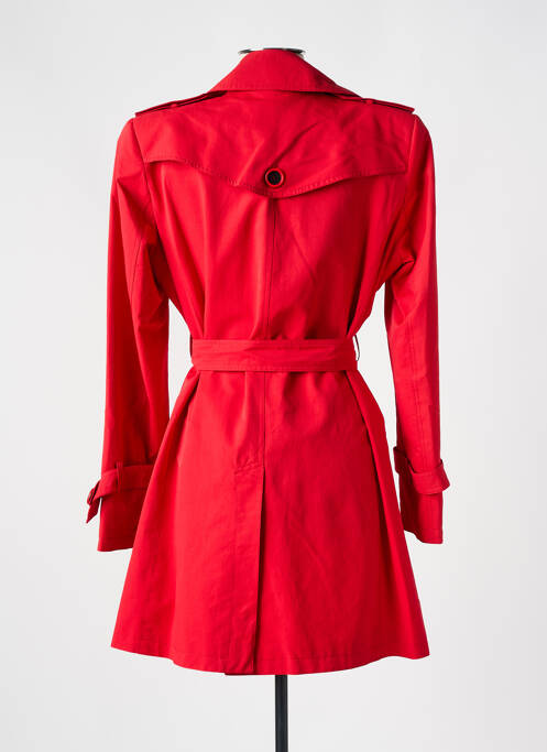 Trench tissage popeline sans capuche rouge MAELO femme