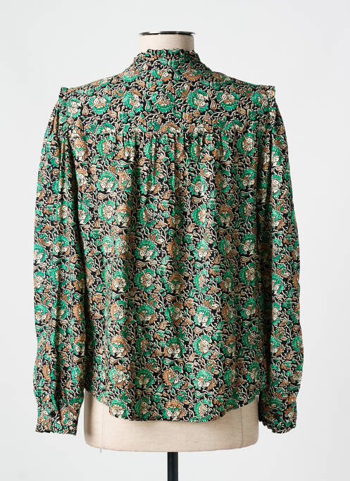 Blouse tissage popeline manches longues vert C'EST BEAU LA VIE femme