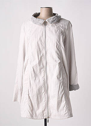 Manteau long coupe droite sans capuche gris WHITE LABEL femme