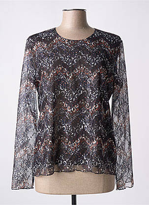 Sous-pull imprimé fantaisie manches longues noir GEVANA femme