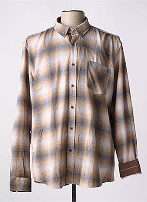 Chemise manches longues manches longues marron CAPTEN homme