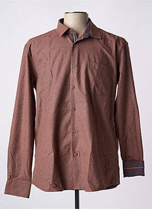 Chemise manches longues manches longues marron CAPTEN homme