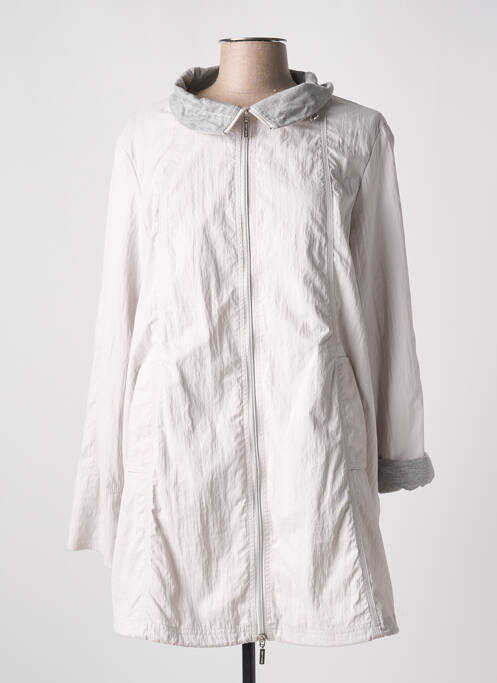Manteau long coupe droite sans capuche gris WHITE LABEL femme