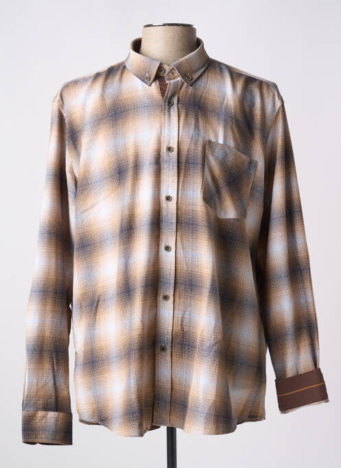 Chemise manches longues marron CAPTEN pour homme