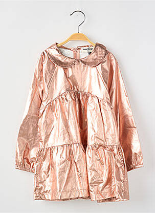 Robe mi-longue col claudine manches longues rose TOCOTO VINTAGE fille