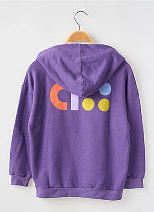 Sweat-shirt à capuche poches manches longues violet COS I SAID SO fille