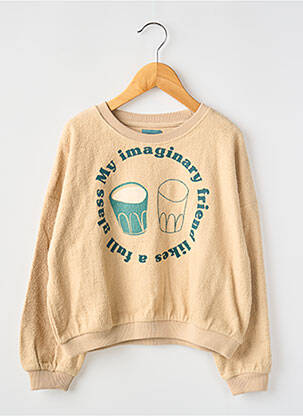 Sweat-shirt manches longues manches longues beige LETTER TO THE WORLD fille