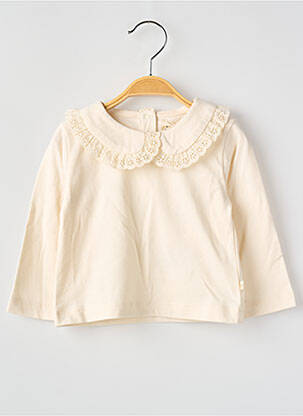Top coupe droite manches longues beige LES PETITES CHOSES fille