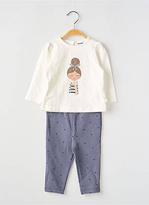 Ensemble pantalon type de haut t-shirt gris NOUKIE'S fille