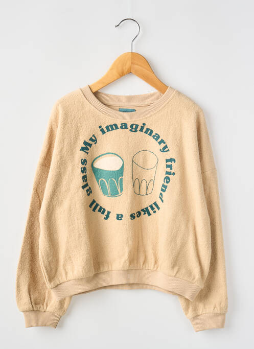 Sweat-shirt manches longues manches longues beige LETTER TO THE WORLD fille
