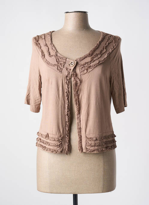 Gilet manches courtes marron LA FEE MARABOUTEE pour femme