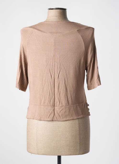 Gilet manches courtes marron LA FEE MARABOUTEE pour femme