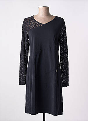 Robe courte manches longues manches longues noir MALOKA femme
