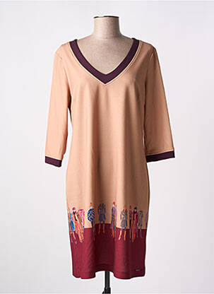 Robe courte manches 3/4 manches 3/4 beige PAUL BRIAL femme