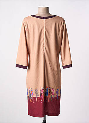 Robe courte manches 3/4 manches 3/4 beige PAUL BRIAL femme