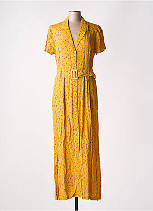 Robe longue manches courtes manches courtes jaune SURKANA femme