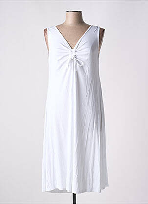 Robe mi-longue sans manche sans manche blanc MALOKA femme