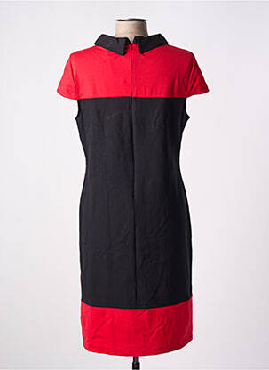 Robe mi-longue fermeture zippée au dos manches courtes rouge PAUL BRIAL femme