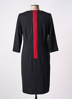Robe mi-longue manches 3/4 manches 3/4 noir IMPULSION femme