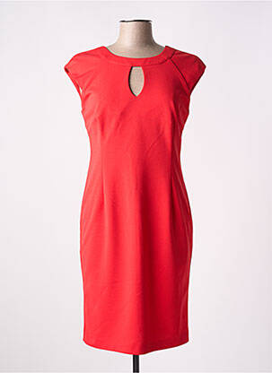 Robe courte fermeture zippée au dos manches courtes rouge POUSSIERE D'ETOLE femme