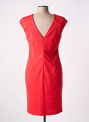 Robe courte fermeture zippée au dos manches courtes rouge POUSSIERE D'ETOLE femme