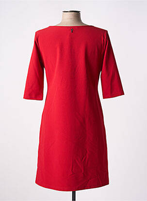Robe courte manches 3/4 manches 3/4 rouge AKELA KEY femme