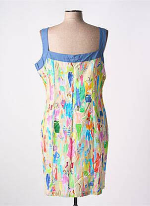 Robe mi-longue tissage crêpe fines bretelles bleu PAUL BRIAL femme