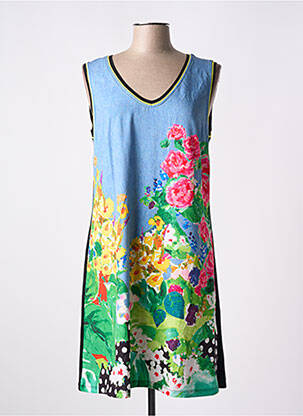Robe courte sans manche sans manche bleu MALOKA femme