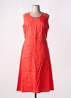 Robe longue tissage crêpe sans manche rouge MALOKA femme