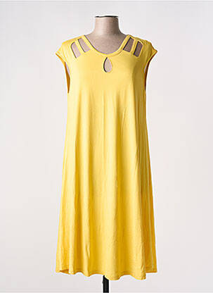 Robe mi-longue jaune MALOKA pour femme