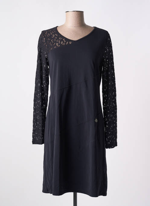 Robe courte manches longues manches longues noir MALOKA femme