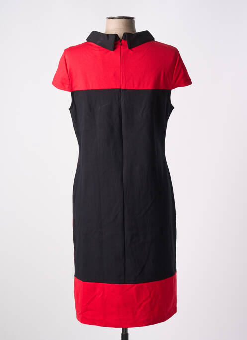 Robe mi-longue fermeture zippée au dos manches courtes rouge PAUL BRIAL femme