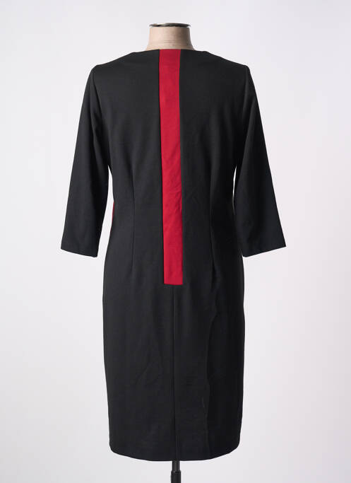 Robe mi-longue manches 3/4 manches 3/4 noir IMPULSION femme